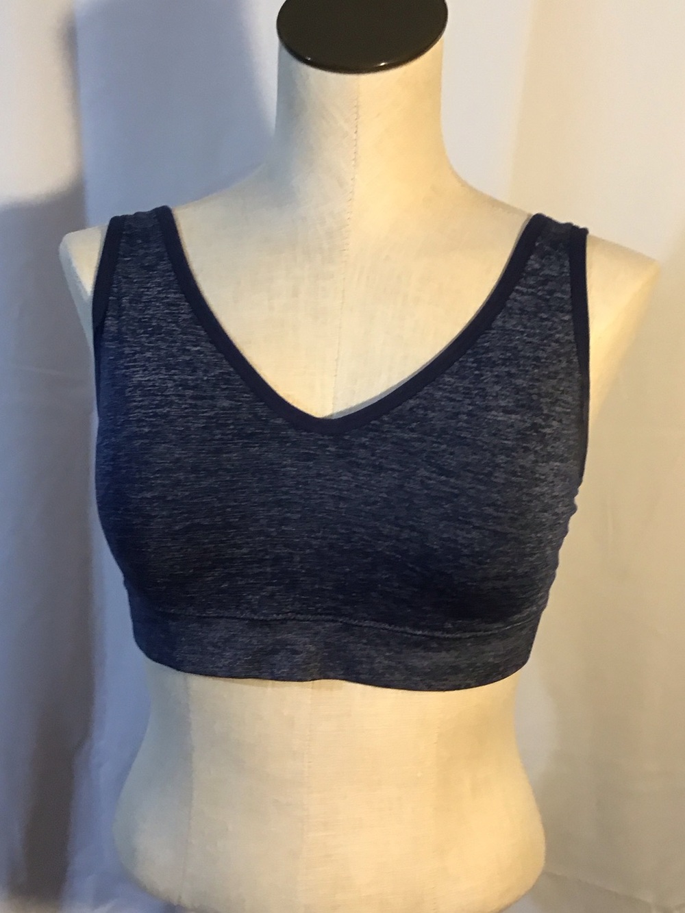 Jockey Heather Navy V-Neck Sports Bra